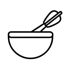 mixing bowl with whisk icon, mixing bowl with whisk line art - simple line art of mixing bowl with whisk, perfect for mixing bowl with whisk logos and icons and themed design 