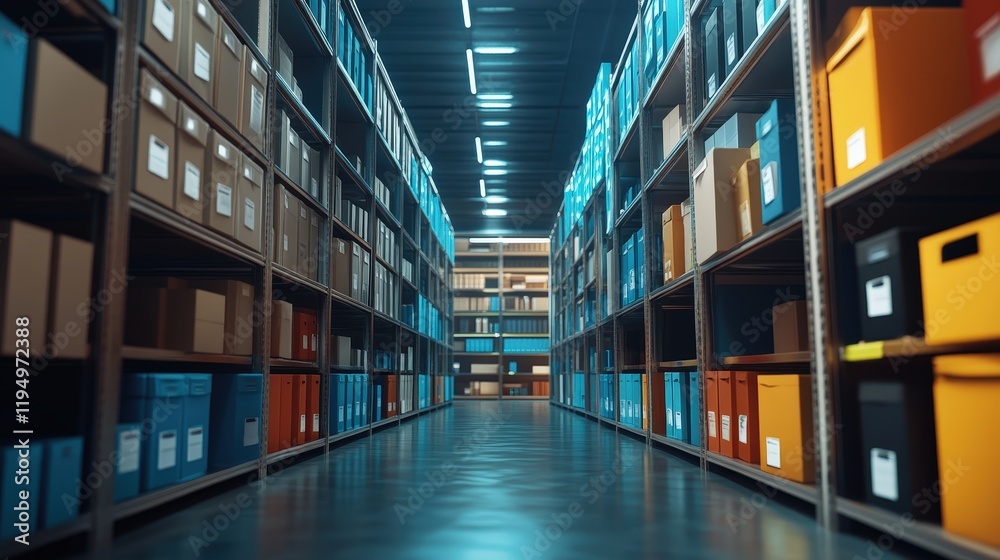 Poster modern online document management system with organized database and efficient storage solutions in 