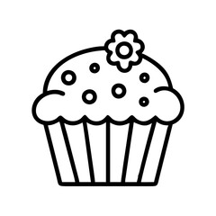 muffin with berries icon, muffin with berries line art - simple line art of muffin with berries, perfect for muffin with berries logos and icons and themed design 