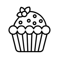 muffin with berries icon, muffin with berries line art - simple line art of muffin with berries, perfect for muffin with berries logos and icons and themed design 