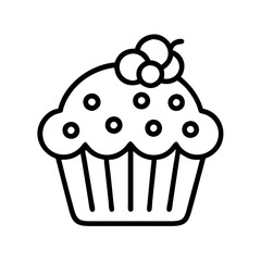 muffin with berries icon, muffin with berries line art - simple line art of muffin with berries, perfect for muffin with berries logos and icons and themed design 