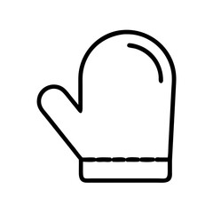 oven mitt icon, oven mitt line art - simple line art of oven mitt, perfect for oven mitt logos and icons and themed design 