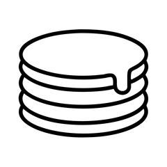 pancake stack icon, pancake stack line art - simple line art of pancake stack, perfect for pancake stack logos and icons and themed design 