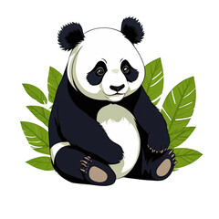 Cartoon style cute panda illustration digital painting for children's book illustration