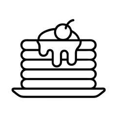 pancake stack icon, pancake stack line art - simple line art of pancake stack, perfect for pancake stack logos and icons and themed design 