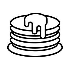 pancake stack icon, pancake stack line art - simple line art of pancake stack, perfect for pancake stack logos and icons and themed design 