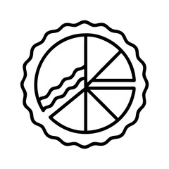 pie crust icon, pie crust line art - simple line art of pie crust, perfect for pie crust logos and icons and themed design 