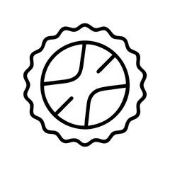 pie crust icon, pie crust line art - simple line art of pie crust, perfect for pie crust logos and icons and themed design 