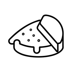 pie slice icon, pie slice line art - simple line art of pie slice, perfect for pie slice logos and icons and themed design 