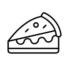 pie slice icon, pie slice line art - simple line art of pie slice, perfect for pie slice logos and icons and themed design 