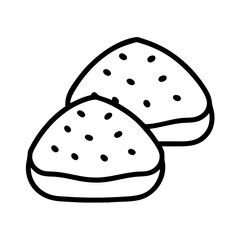 scones icon, scones line art - simple line art of scones, perfect for scones logos and icons and themed design 