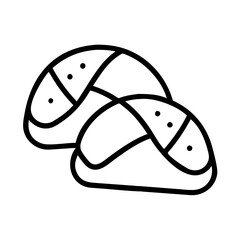 scones icon, scones line art - simple line art of scones, perfect for scones logos and icons and themed design 