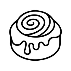 sticky bun icon, sticky bun line art - simple line art of sticky bun, perfect for sticky bun logos and icons and themed design 