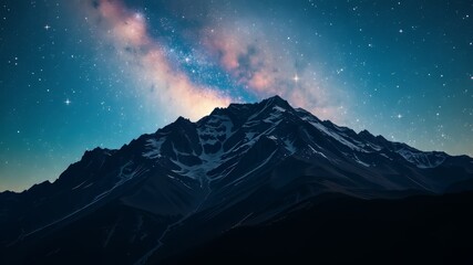 Starry Night Mountainscape - High Altitude Space Photography