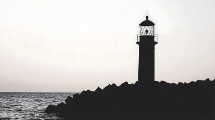 A serene lighthouse by the sea