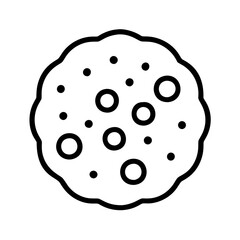 sugar cookie icon, sugar cookie line art - simple line art of sugar cookie, perfect for sugar cookie logos and icons and themed design 
