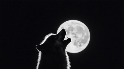A Wolf's Lament Under the Moonlit Sky