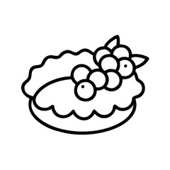 tart with berries icon, tart with berries line art - simple line art of tart with berries, perfect for tart with berries logos and icons and themed design 
