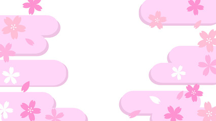 桜と雲の壁紙素材