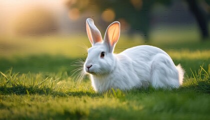 Rabbit images, rabbit in the grass, Springtime Rabbit in a Sunlit Garden Scene