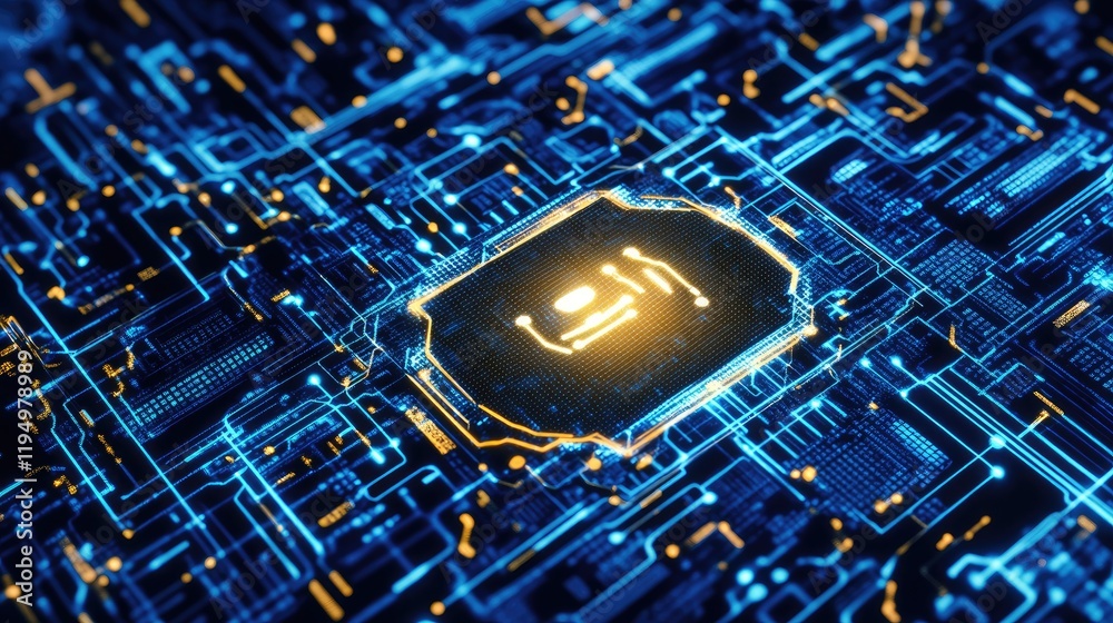 Poster A digital representation of cybersecurity with IoT devices, private server databases, and protection from hackers, ensuring secure data transmission.