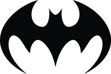 bat silhouette vector illustration black and white