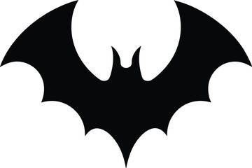 bat silhouette vector illustration black and white