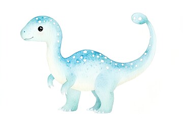 Obraz premium Charming blue dinosaur with whimsical spots, exuding playful inn