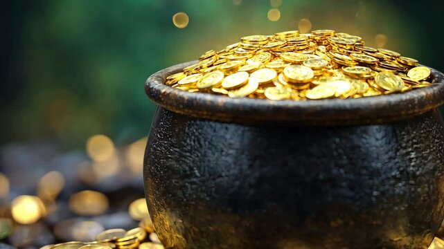 pot with gold coins