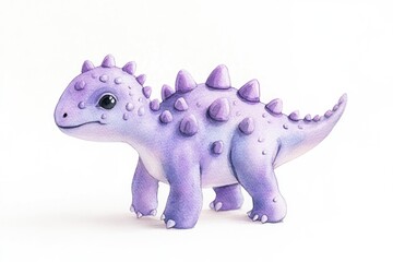 Charming purple dinosaur figure with unique spikes and friendly