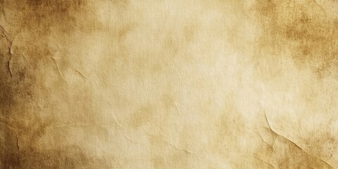 Vintage parchment paper texture with warm beige and brown tones, featuring subtle wrinkles and a soft, aged appearance for background use.