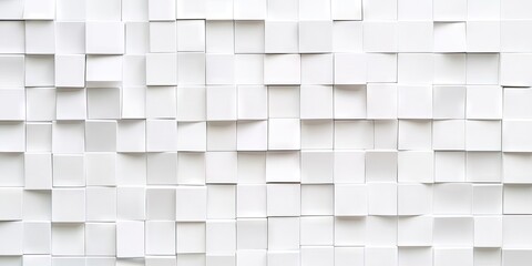 White textured background with a pattern of overlapping white squares arranged in a grid formation creating a modern and clean aesthetic