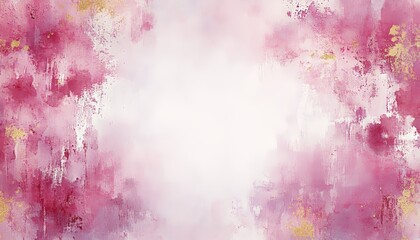 Elegant Watercolor Background, Vibrant Pink and Purple Splashes, Golden Accents, Textured Design