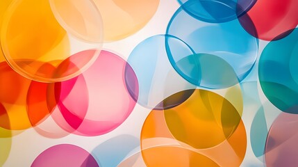Colorful abstract circles pattern, vibrant overlapping shapes in shades of orange, pink, and blue, perfect for creative projects.