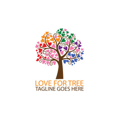 Obraz premium Love For Tree Logo Design