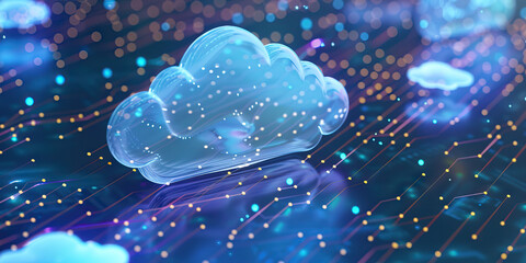 Obraz premium Digital Cloud Computing Network Representation