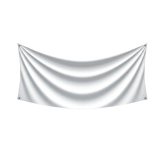 banner, a white vinyl sign was hung. transparent background