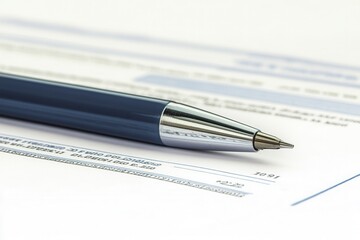 Medical Chart with Pen Isolated on White Background