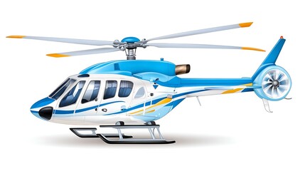 Blue and White Helicopter  Aerial Transport  Rotorcraft