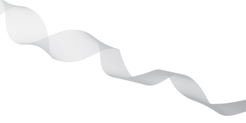 Fototapeta premium abstract Grey wave line background on white background.