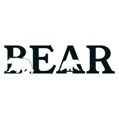 Regal Bear Letter Logo Design, Majestic Bear Monogram Logo, Bear Lettermark for Branding, Bold Bear Letter Identity Design, Luxury Bear Crest Logo with Letters