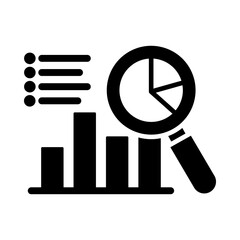 Statistical Analysis – Graph and Magnifying Glass Representing Data Insights and Patterns