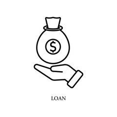 Icon a LOAN, isolated against a clean background.