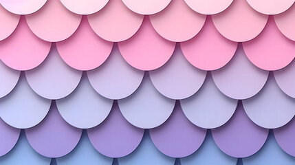 A textured design featuring overlapping pastel scallops in pink and purple hues.