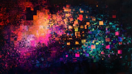 Vibrant cosmic landscape, colorful nebulae and stars in a dark vast universe, captivating space theme with rich hues for design.