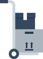 hand truck flat vector web icon