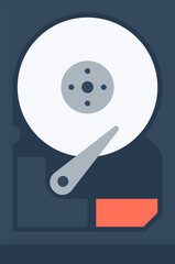 hard disk drive flat vector web icon