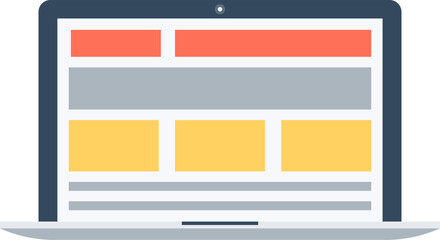 Obraz premium laptop flat vector web icon