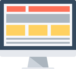 desktop computer flat vector web icon