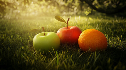 Freshly Harvested Fruits Assortment Featuring Organic and Natural Produce for Healthy Eating and Sustainable Living Inspirations